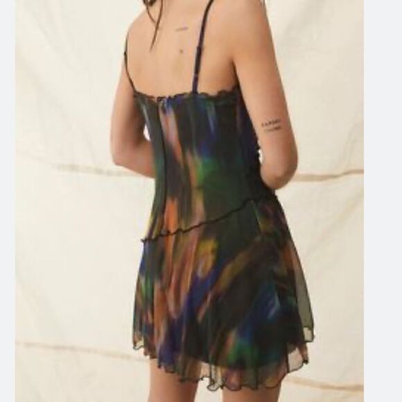 Urban Outfitters Moxi Multi Earth Tone Mini Slip Dress - Picture 2 of 15